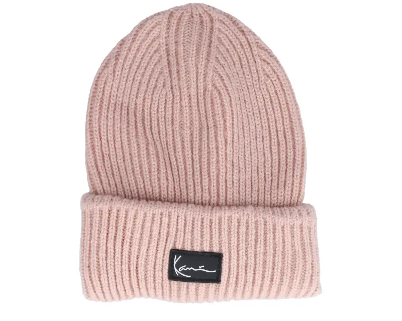 Karl Kani Woven Signature Cozy Beanie Dusty Rose Cuff online