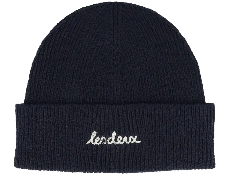 Les Deux Brad Rib Beanie Dark Navy Cuff online
