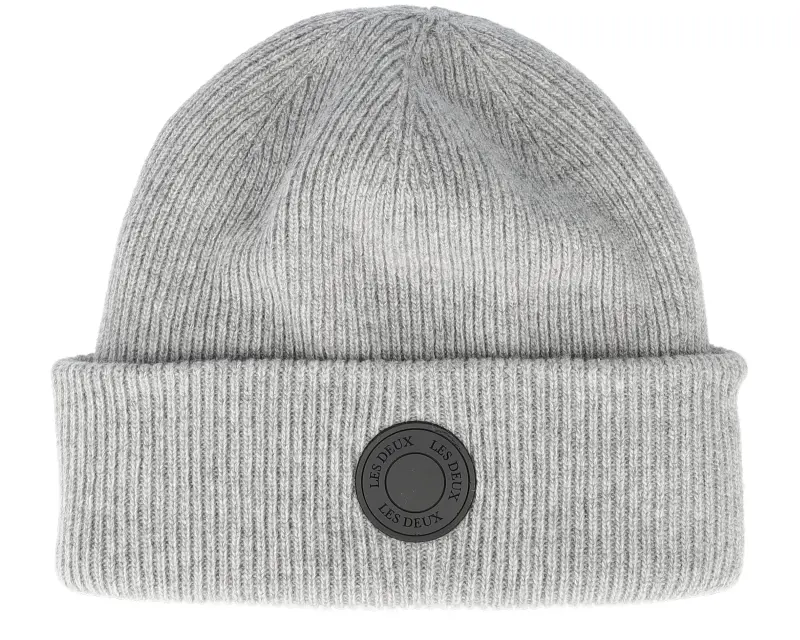 Les Deux Wayne Patch Wool Beanie Light Grey Melange Cuff online