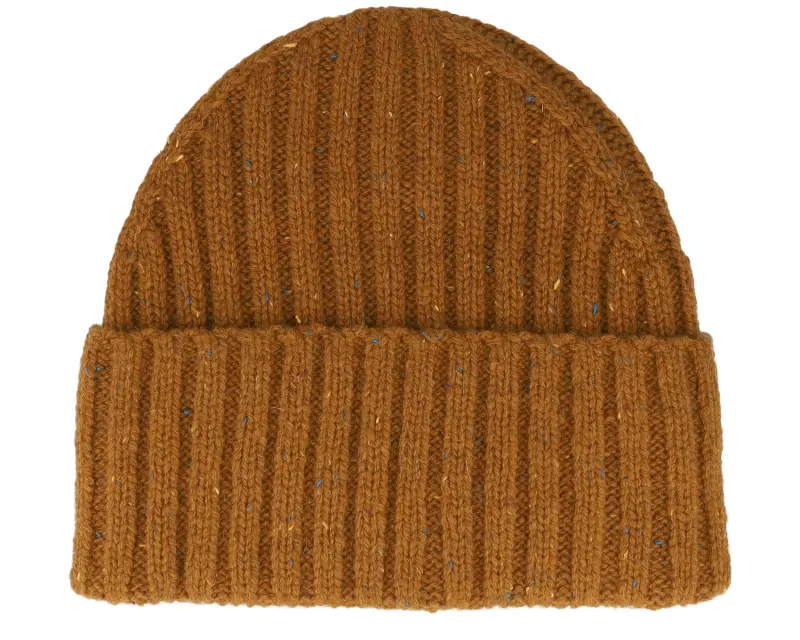 Les Deux Wells Fleck Rib Beanie Dark Ochre Cuff online