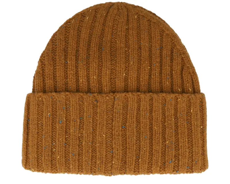 Les Deux Wells Fleck Rib Beanie Dark Ochre Cuff online