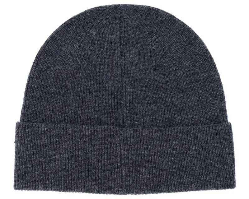 Lyle & Scott Lambswool Blend Ribbed Beanie Charcoal Marl Cuff online