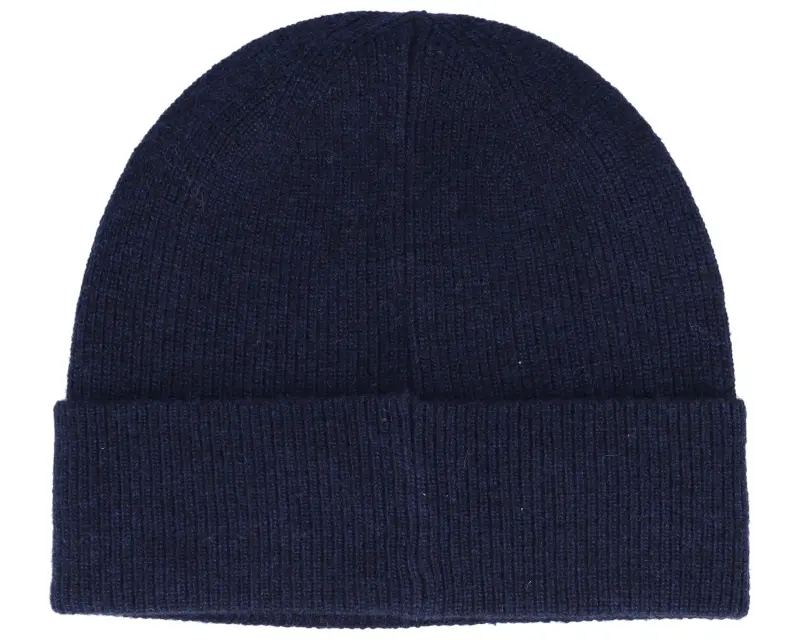 Lyle & Scott Lambswool Blend Ribbed Beanie Dark Navy Marl Cuff online