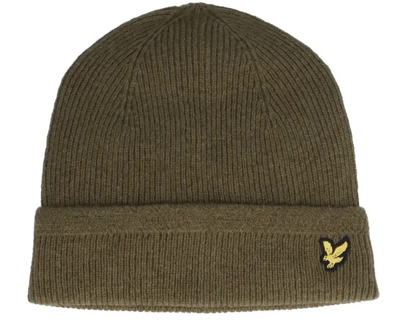 Lyle & Scott Racked Rib Beanie Olive Cuff online