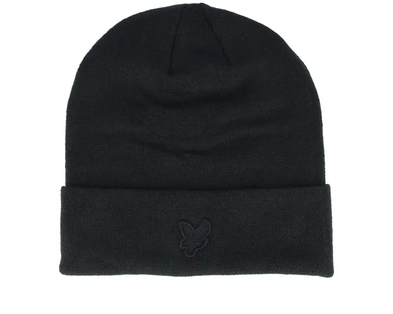 Lyle & Scott Tonal Eagle Beanie Jet Black Cuff online