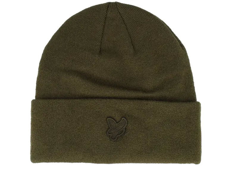 Lyle & Scott Tonal Eagle Beanie Olive Cuff online