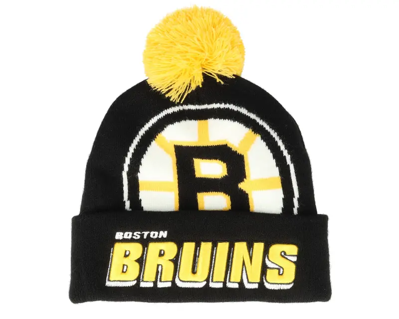 Mitchell & Ness Boston Bruins Punch Out Knit Black Pom online