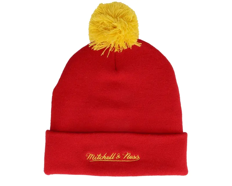Mitchell & Ness Calgary Flames Punch Out Knit Red Pom online