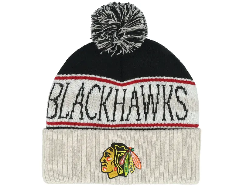 Mitchell & Ness Chicago Blackhawks Classic Knit Grey/Black Pom online