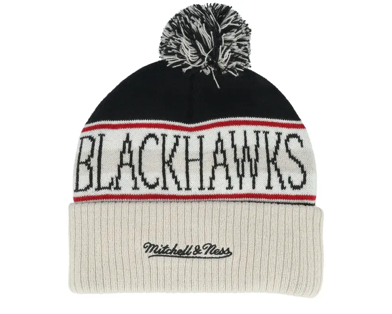 Mitchell & Ness Chicago Blackhawks Classic Knit Grey/Black Pom online