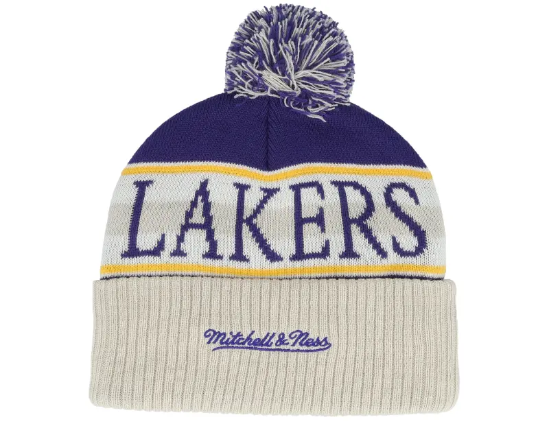 Mitchell & Ness Los Angeles Lakers Classic Knit Hwc Grey/Purple Pom online