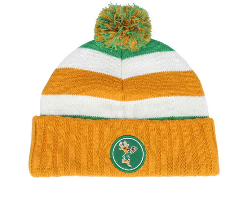 Mitchell & Ness Milwaukee Bucks Snow Day Knit Hwc Orange Pom online