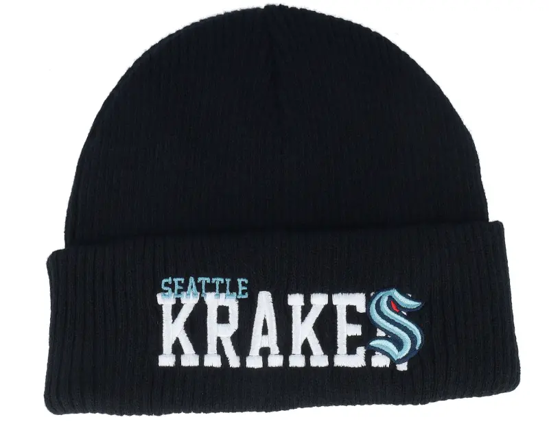 Mitchell & Ness Seattle Kraken Billboard Knit Black Cuff online