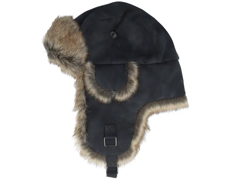 MJM Hats 42 Faux Leather Mel. Black/Natural Trapper online