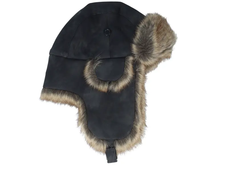MJM Hats 42 Faux Leather Mel. Black/Natural Trapper online