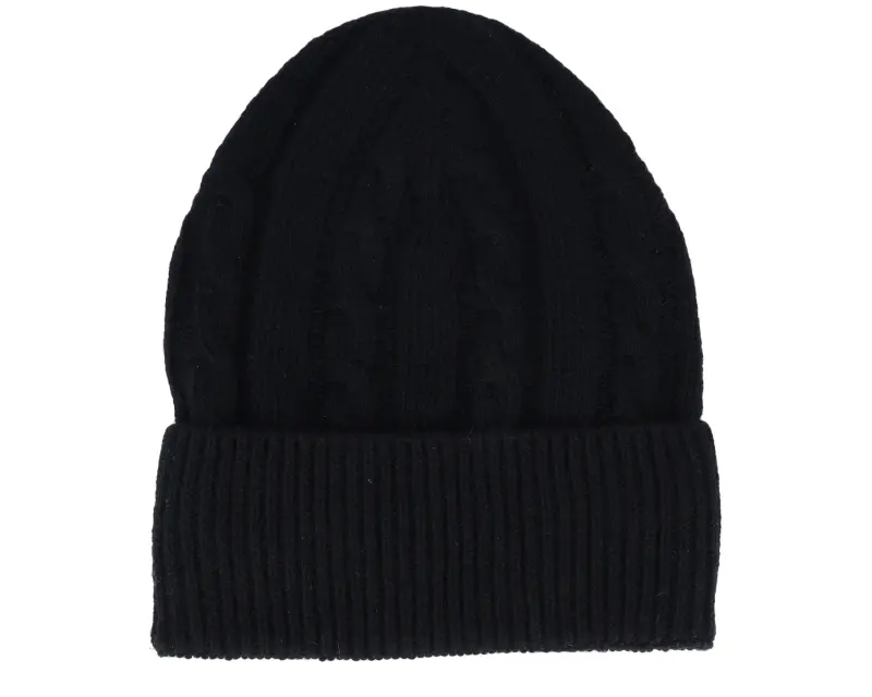 MJM Hats Beanie Rib 32 Recycled Wool Mix Black Cuff online