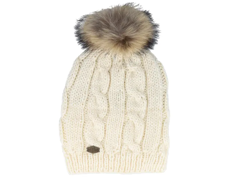 MJM Hats Pauline Wool/acrylic Off White/Natural Racoon Pom online