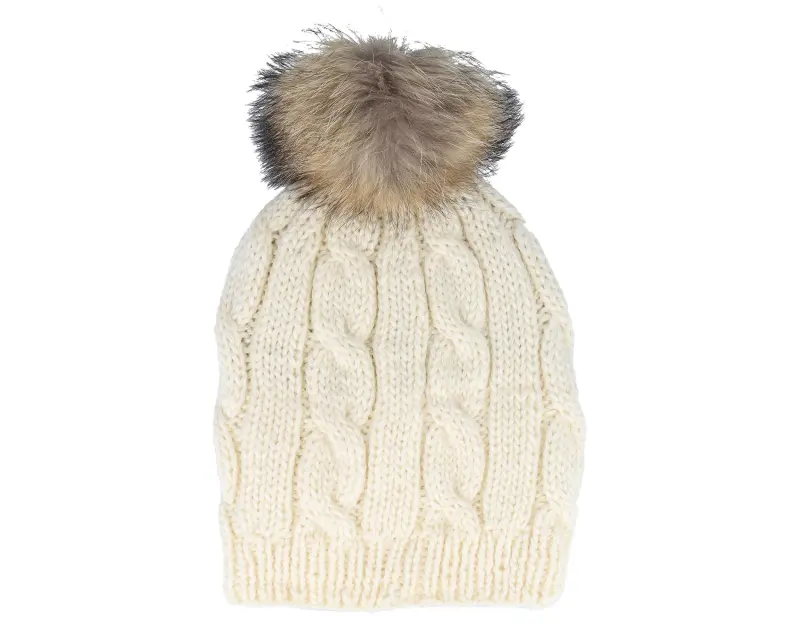MJM Hats Pauline Wool/acrylic Off White/Natural Racoon Pom online