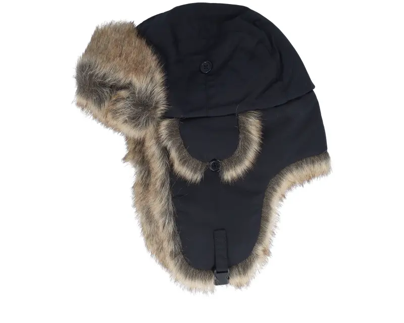 MJM Hats Recycled Tasl/Faux Fur Black/Natural Trapper online