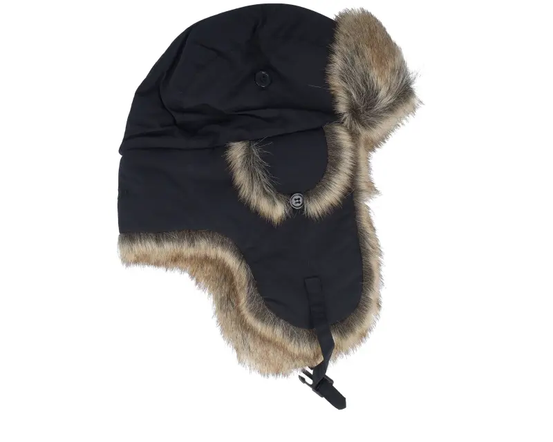 MJM Hats Recycled Tasl/Faux Fur Black/Natural Trapper online