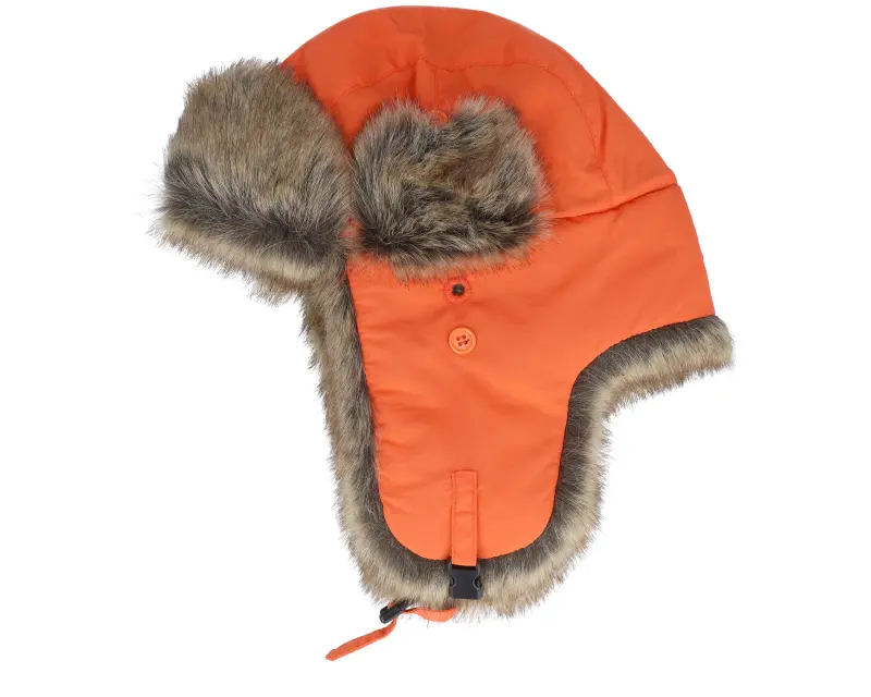 MJM Hats Recycled Tasl/Faux Fur Orange/Natural Trapper online