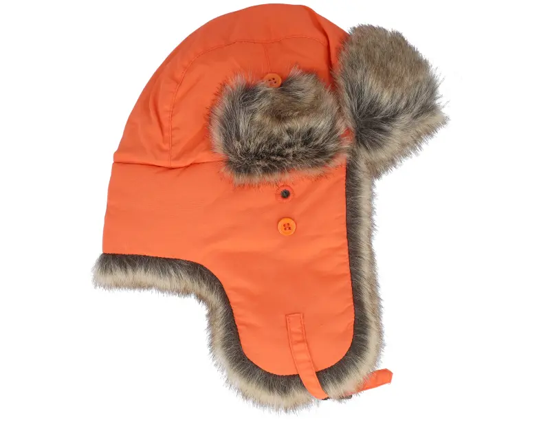 MJM Hats Recycled Tasl/Faux Fur Orange/Natural Trapper online