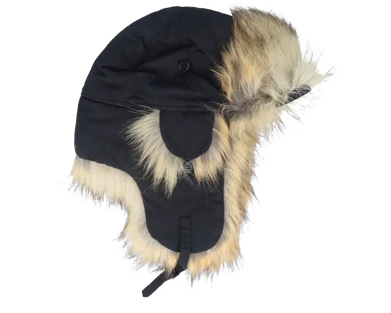 MJM Hats Recycled Taslan/Faux Fur Black/Natural Trapper online