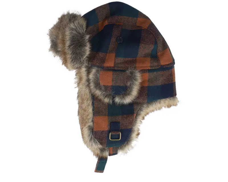 MJM Hats Rex Faux Fur Rust Check Trapper online