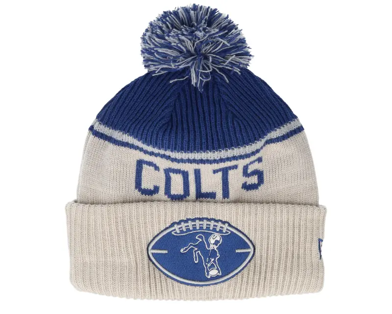 New Era Indianapolis Colts NFL24 Sideline His Sportknit Stone/Royal Pom online