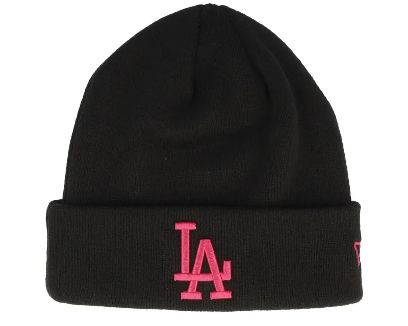 New Era Los Angeles Dodgers League Essential Beanie Black/Neon Pink Cuff online