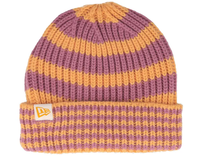 New Era Ne Stripe Knit Beanie Orange/Purple Cuff online