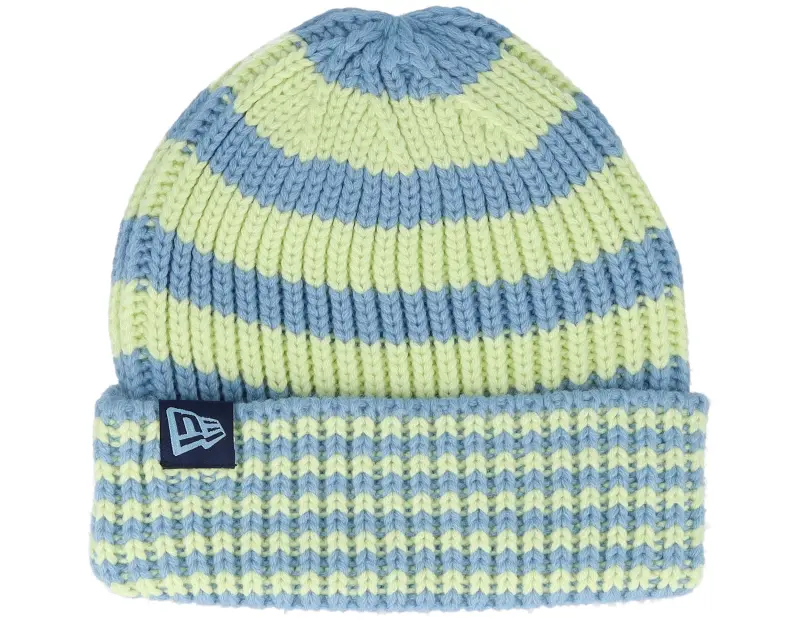 New Era Ne Stripe Knit Beanie Sky/Lime Cuff online