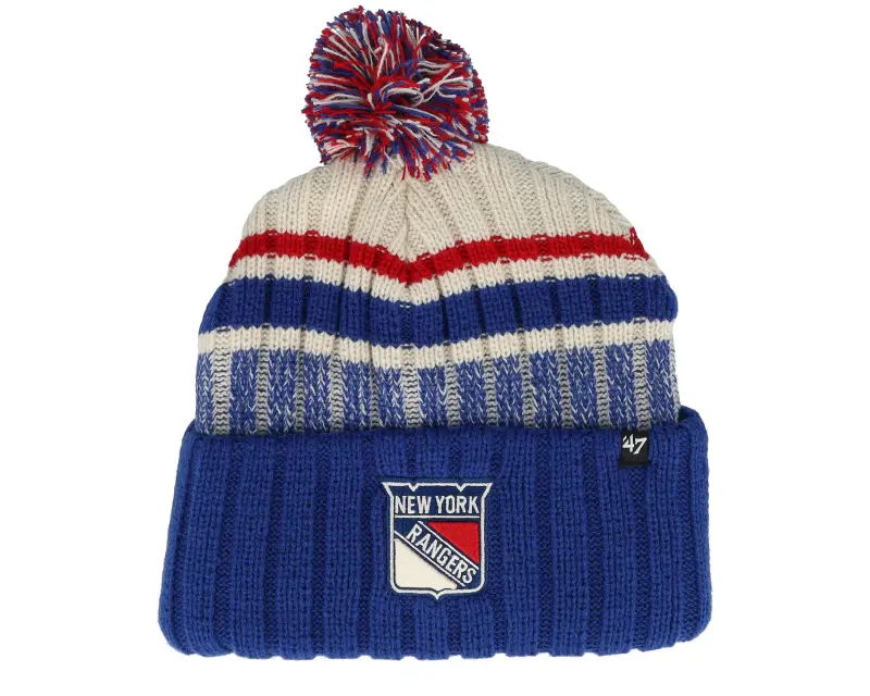 New Era New York Rangers Long Range 47 Knit Blue/Natural Pom online