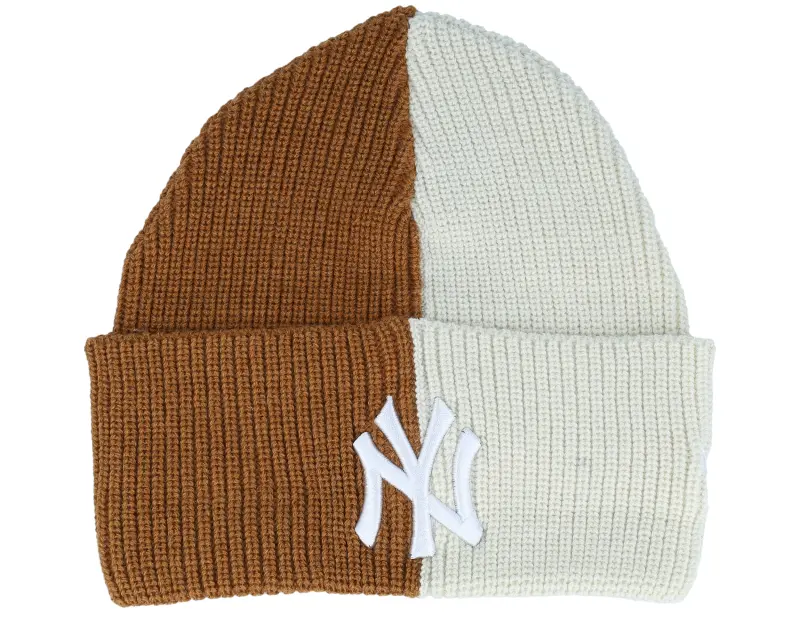 New Era New York Yankees Two Tone Wide Beanie Ney Brown/Stone Cuff online