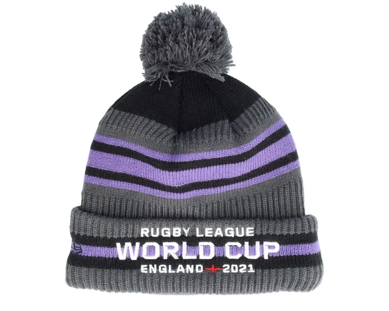New Era Rugby League Wc 2021 Stripe Bobble Beanie Grey Pom online