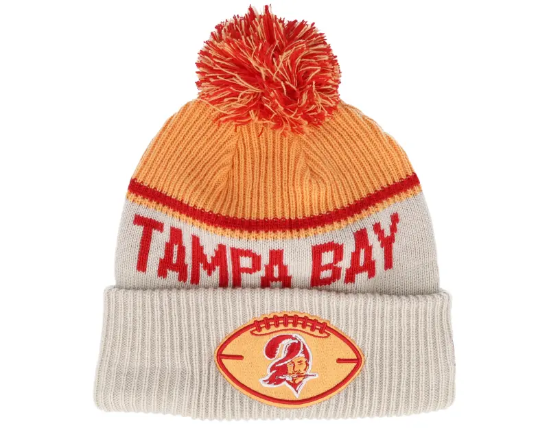 New Era Tampa Bay Buccaneers NFL24 Sideline His Sportknit Stone/Orange Pom online