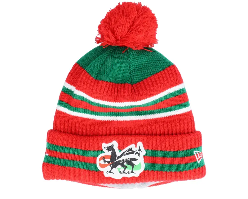 New Era Wales Sport Beanie Red/Green Pom online