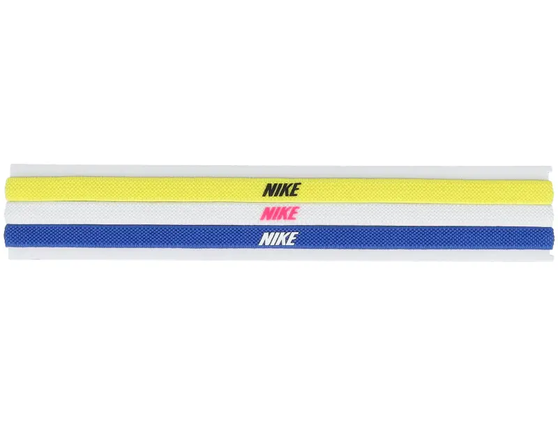 Nike Elastic 2.0 3 Pack Yellow/White/Blue Headbands online