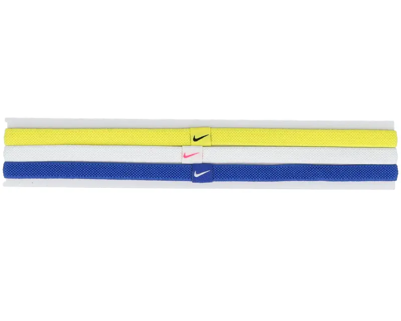 Nike Elastic 2.0 3 Pack Yellow/White/Blue Headbands online