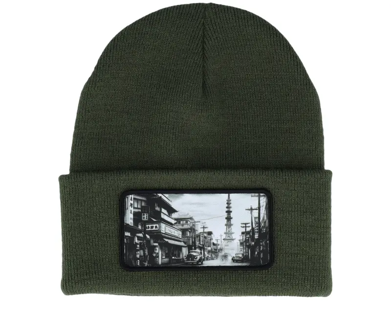 Public Domain Japan Beanie Olive Green Cuff online