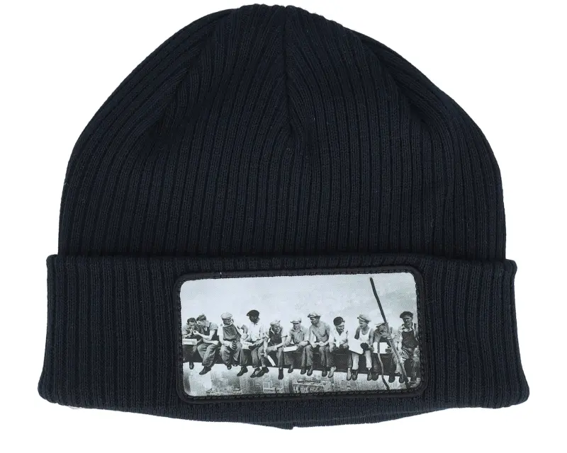 Public Domain Lunch Atop A Skyscraper Beanie Black Organic Cuff online