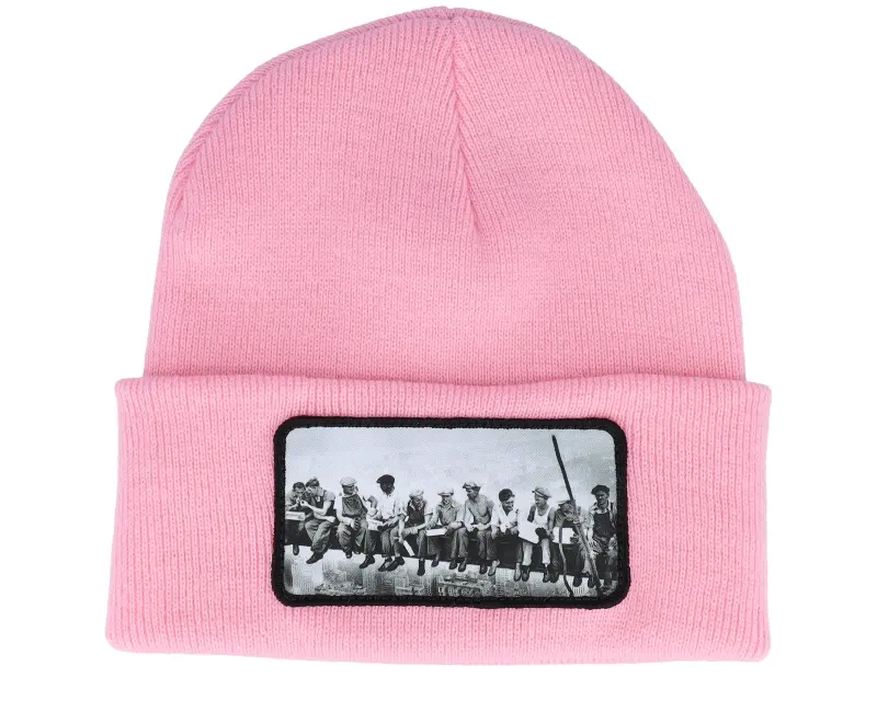 Public Domain Lunch Atop A Skyscraper Beanie Classic Pink Cuff online