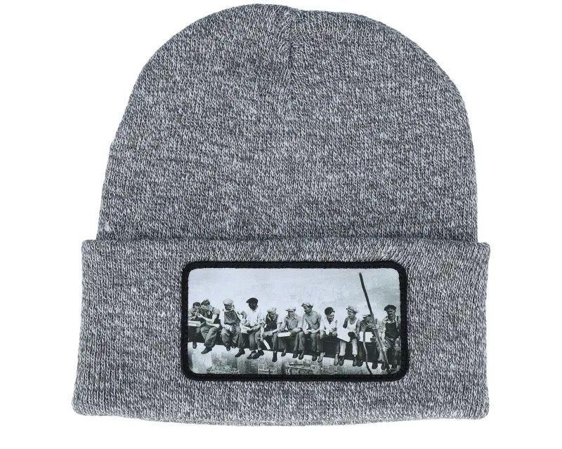 Public Domain Lunch Atop A Skyscraper Beanie Heather Grey Cuff online