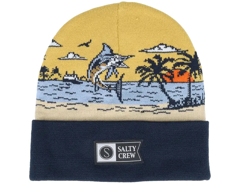 Salty Crew Land Ho Beanie Navy Cuff online