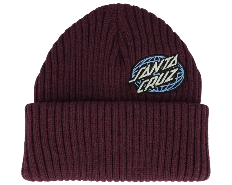 Santa Cruz Global Oval Dot Beanie Dark Cherry Cuff online