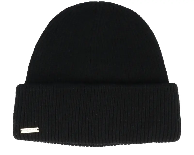 Seeberger Knit Beanie With Turn-up Black Cuff online