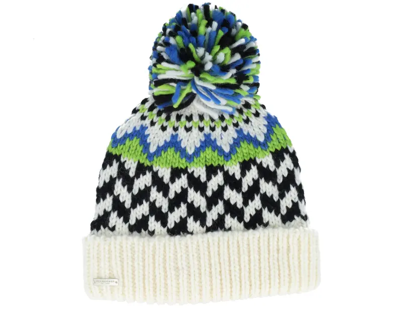 Seeberger Knitted Beanie White/Black/Green/Blue Pom online