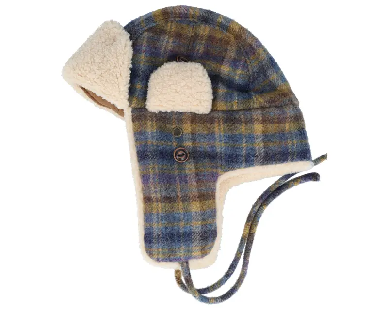 Stetson Bomber Cap Wool Check Brown/Blue Trapper online