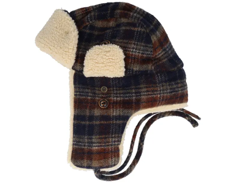 Stetson Bomber Wool Check Navy/Beige/Burned Orange Trapper online