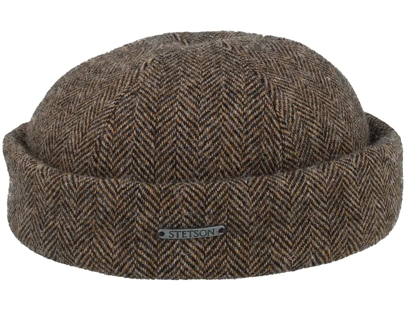 Stetson Wool Herringbone Brown Melange Docker online